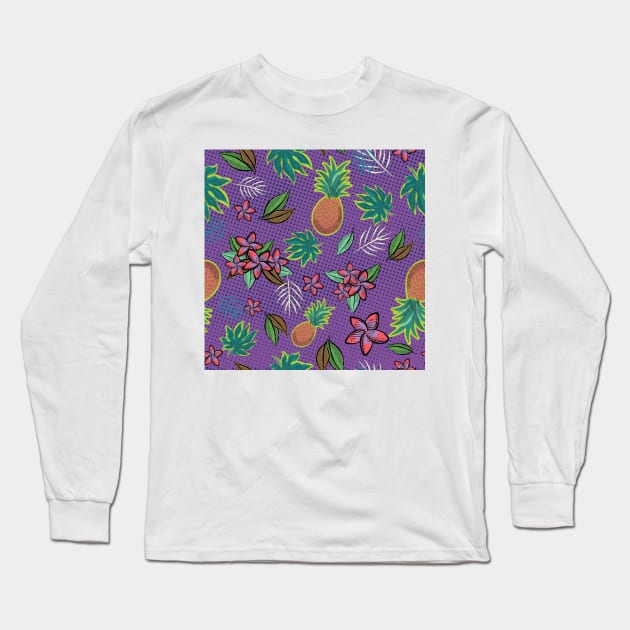 Meet Me At The Beach - Purple Long Sleeve T-Shirt by SWON Design